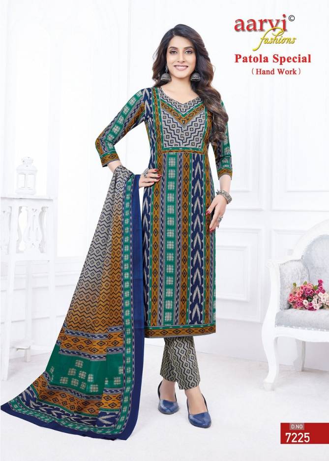 Aarvi Patola Special Vol 1 Cotton Kurti Pant With Dupatta Collection
